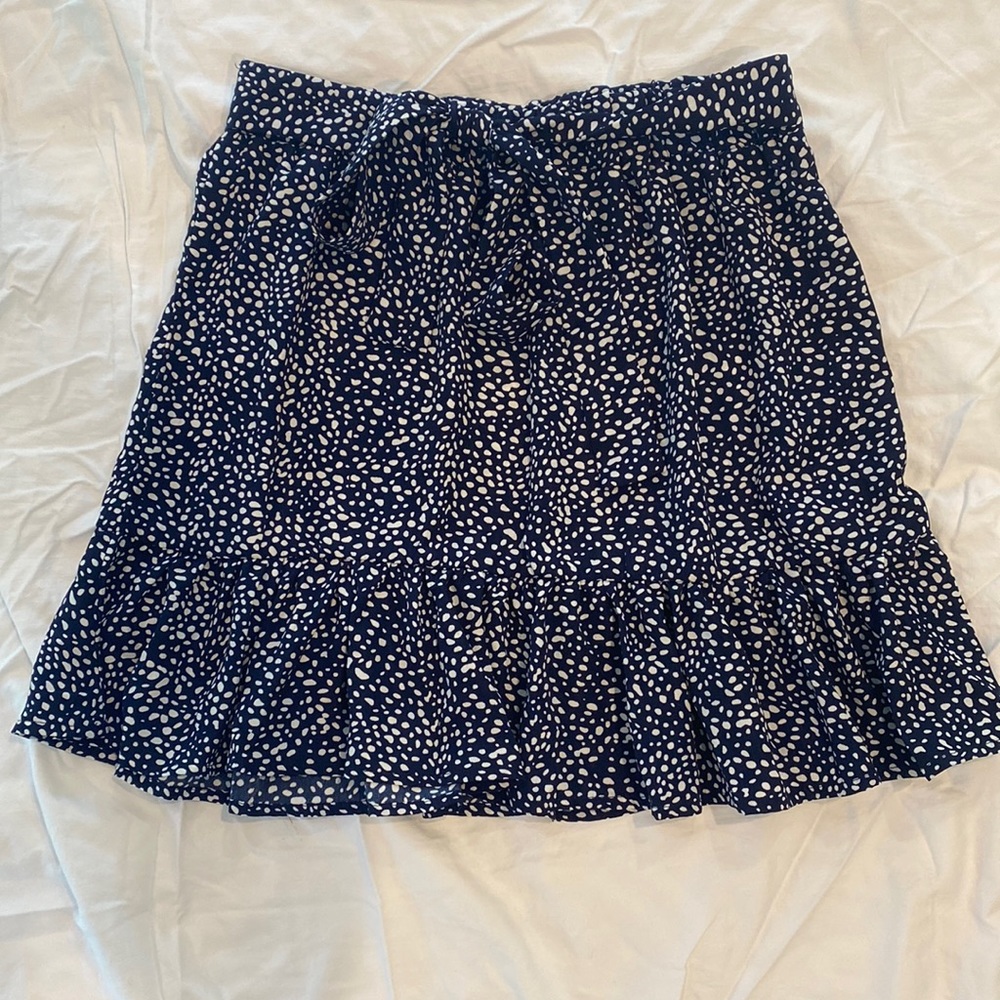 Navy and White Flowy Skirt